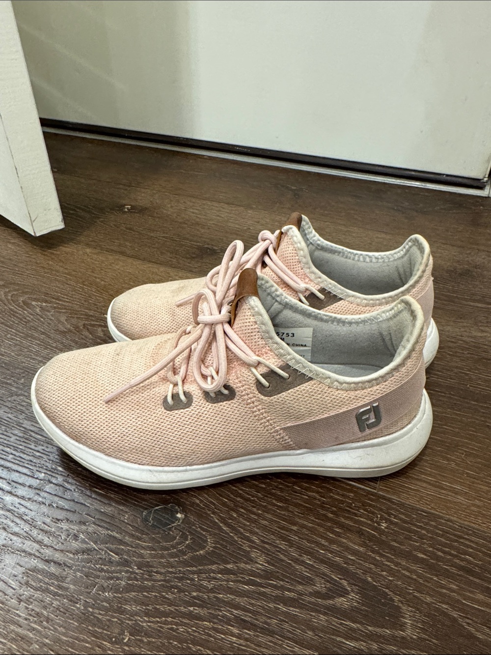 FootJoy Women's Blush Pink Knit Lace-Up Sneakers
